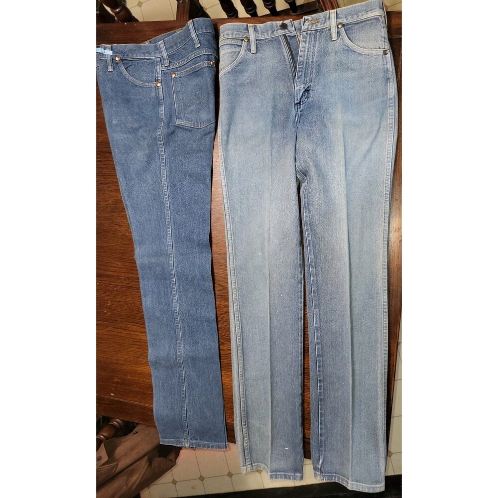 Lot of 3 Vintage Wrangler 936 Cowboy Cut Slim Fit Jeans 31x34 Blue Denim Bundle - Picture 2 of 16